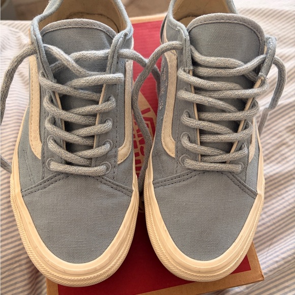 Vans Light Blue Sneakers with White Floral Design - Picture 3 of 8